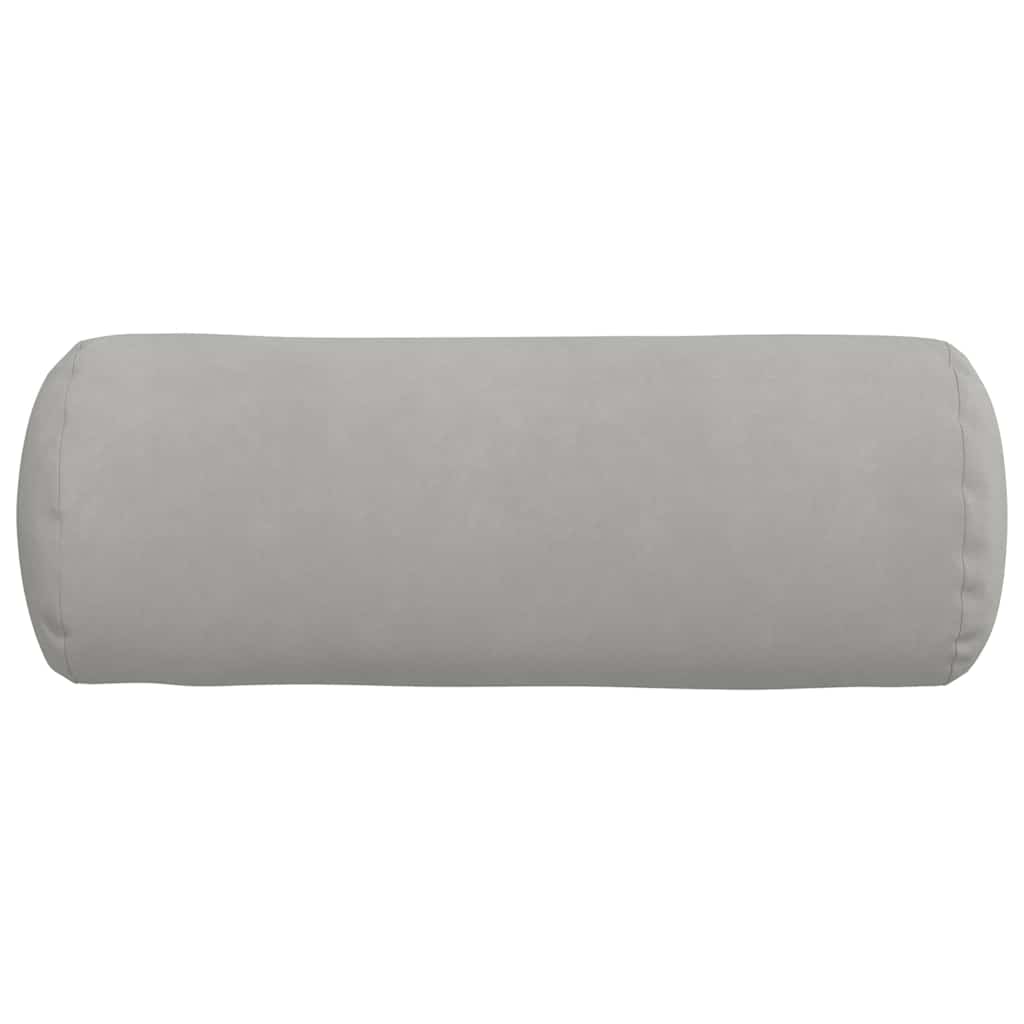 Bolster Pillows 2 pcs Light Grey Ø 25 x 70 cm Microfibre Fabric